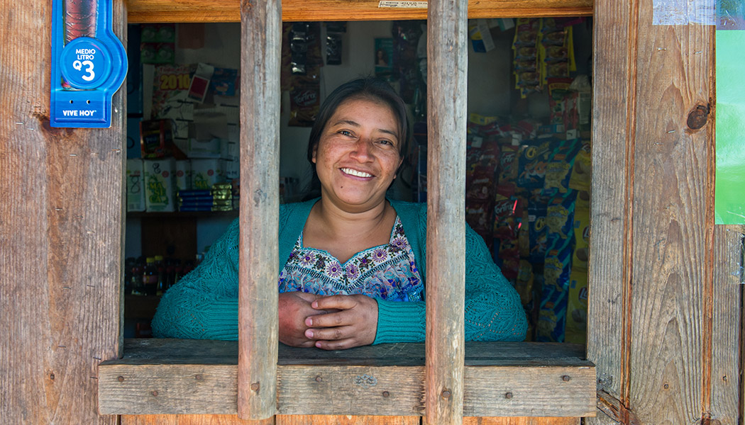 FINCA Guatemala client, Marcelina, in her general store